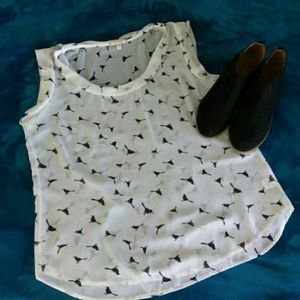 Pleione sheer white shirt ravens crows Large